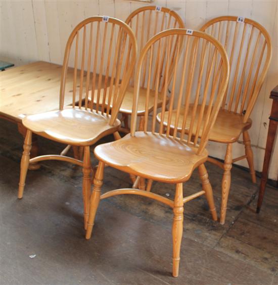 Set of 4 Elm stick back chairs